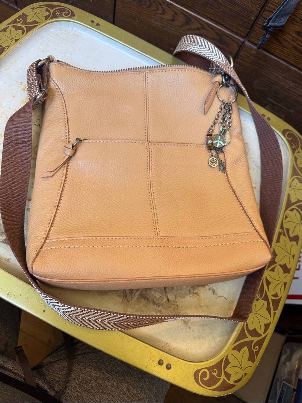 The Sak Women's Pebbled Leather Crossbody Bag in Tan